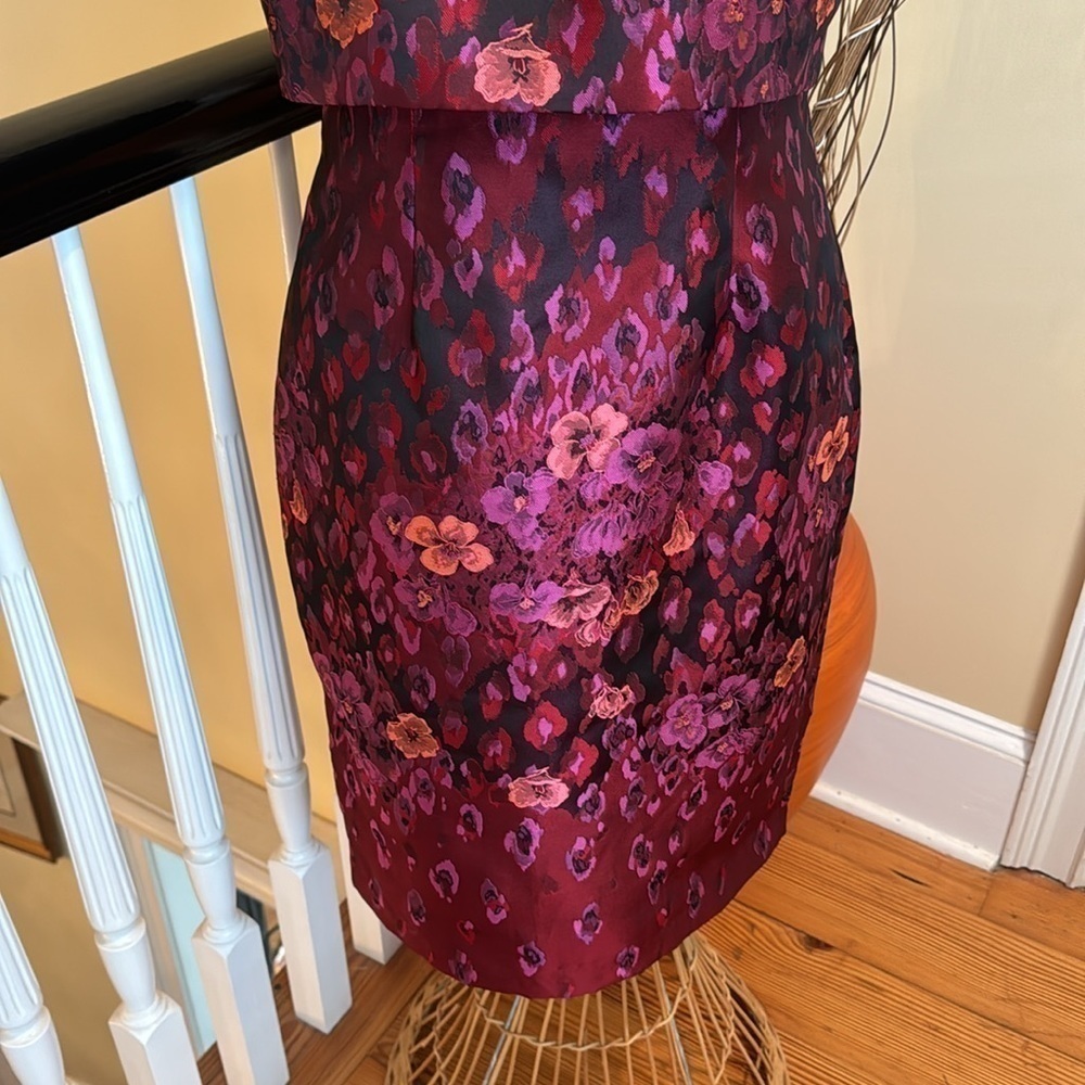Badgley Mischka Floral Pink and Purple Dress - Picture 5 of 14